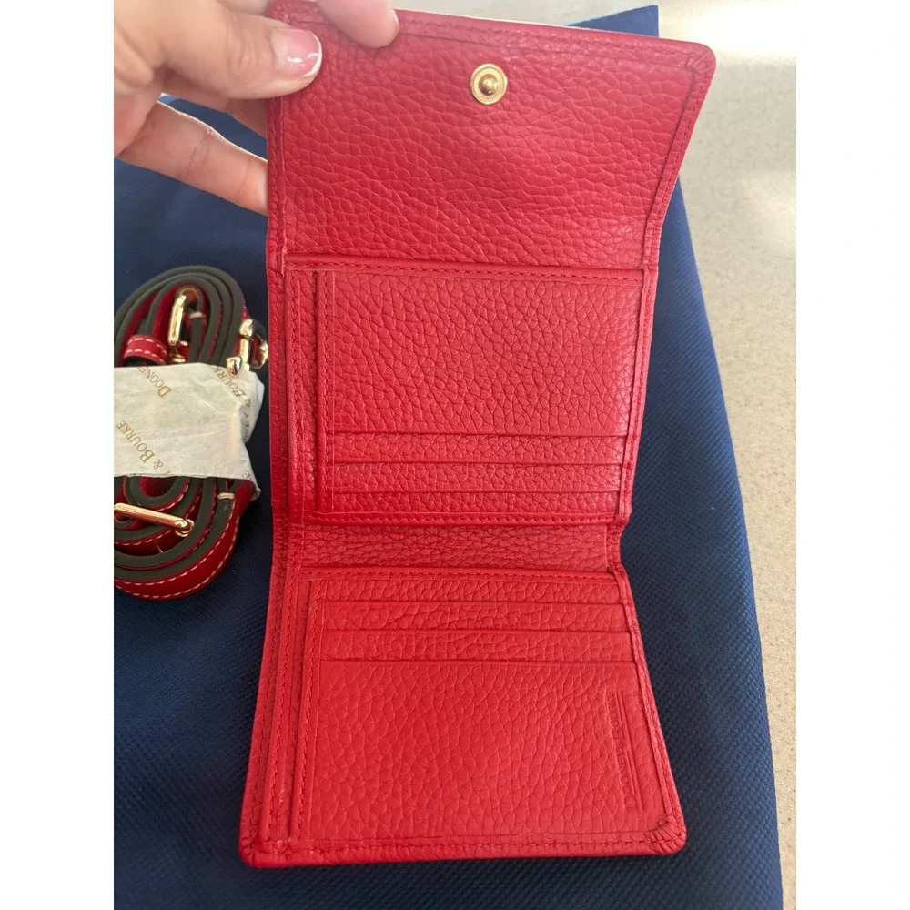 Dooney & Bourke Red Pebbled Leather Satchel with wallet Set  Luxury NWT‎